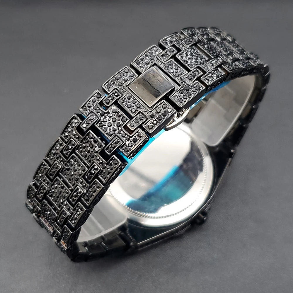 Droshipping Quartz Watches For Men Octagonal Case Luxury Diamond Men's Watch With Big Zircon Bezel Fashion Hip Hop Hand Clock