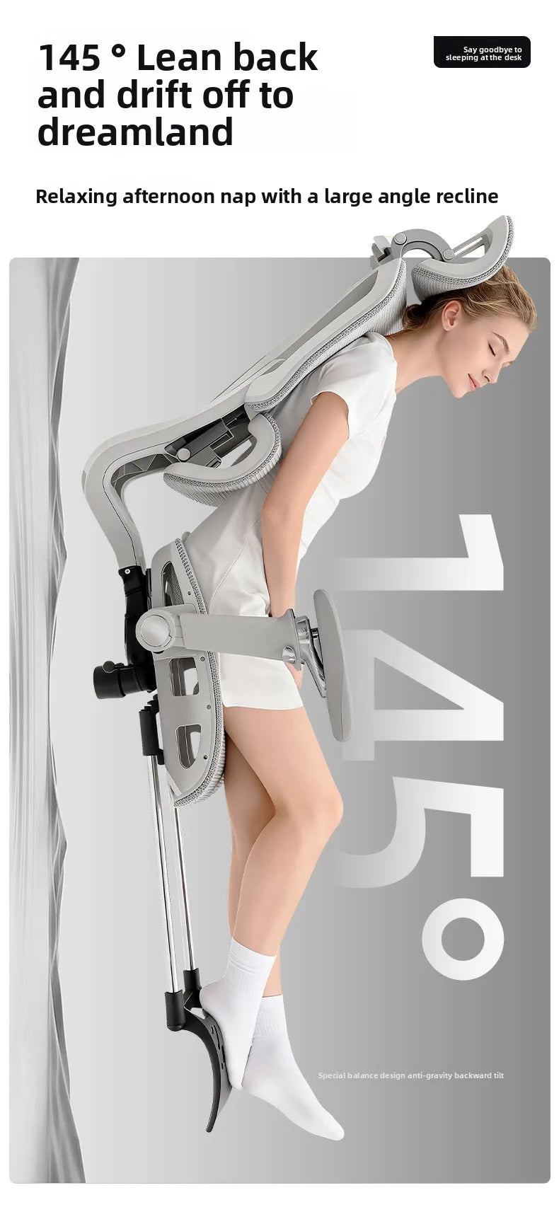 Przenośny minimalistyczny fotel ergonomiczny z podłokietnikiem 10D, fotel komputerowy, biurowy, do nauki i gamingowy Gravitysturdy and durable