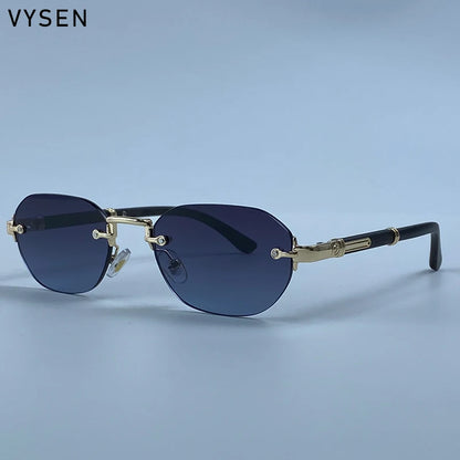 Square Rimless Punk Sunglasses Men 2026 Luxury Designer Vintage Small Frameless Sun Glasses Male Eyewear Hip Hop Outdoor Shades