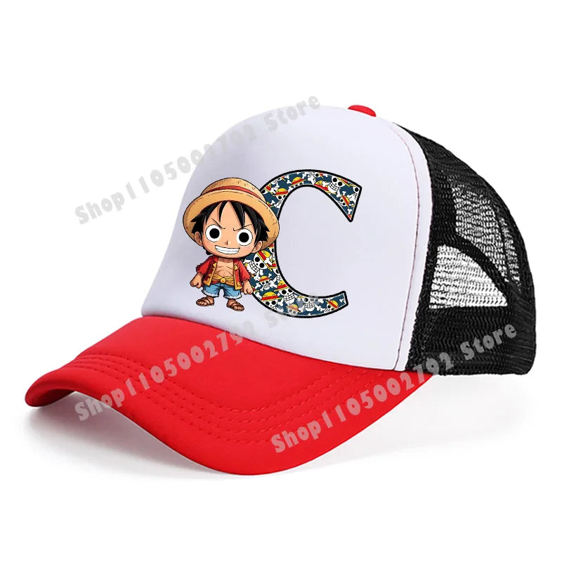 One Pieces Baseball Cap Cute Cartoon Anime Luffy Letters Casual Hats Men Adult Adjustable Sun Caps Boy Headgear Kids Hat Gift