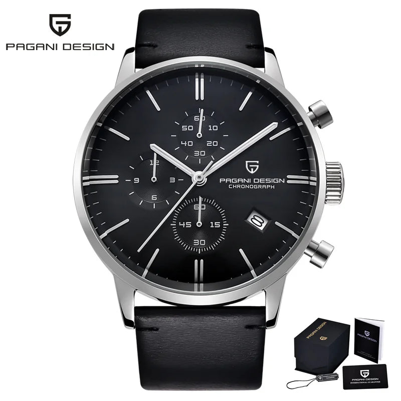 PAGANI DESIGN New 2720K Men Watch VK67 Quartz Wristwatch Multi functional Chronograph Sapphire Glass Waterproof Clock Watch Gift