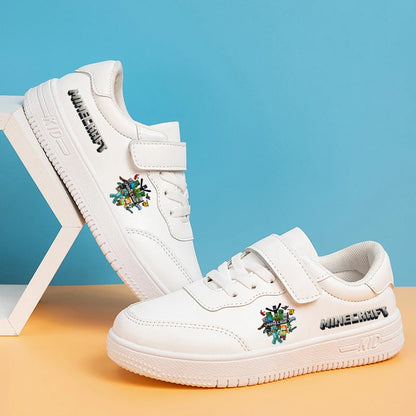 Game Theme Board Shoes Sneakers Minecrafted Pattern Sports Shoes Male Casual Leather Soft Soled Small White Shoes Birthday Gift