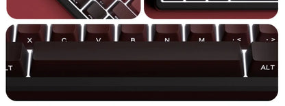 Novas Keycaps para Teclado Mecânico Gaming 60/64/84/98/108 com Switch MX, 135 Teclas OEM PBT, Gravação Lateral, Gradiente Vermelho e Preto