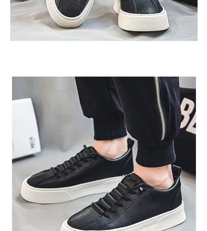 Heren sneakers, casual schoenen, heren platte schoenen, zapatillas hombre, lichtgewicht PU-leer, ademende schoenen, witte sportschoenen voor heren
