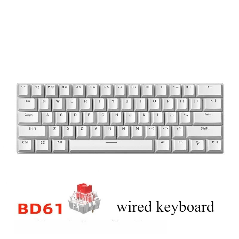 Mechanische 60%-Gaming-Tastatur, Gamer-Keyboard, mechanische Tastaturen für PC, Laptop und Büro, Mini-Keyboard, Klavye, Tasten, weiß