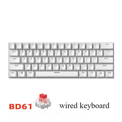 Mechanische 60%-Gaming-Tastatur, Gamer-Keyboard, mechanische Tastaturen für PC, Laptop und Büro, Mini-Keyboard, Klavye, Tasten, weiß