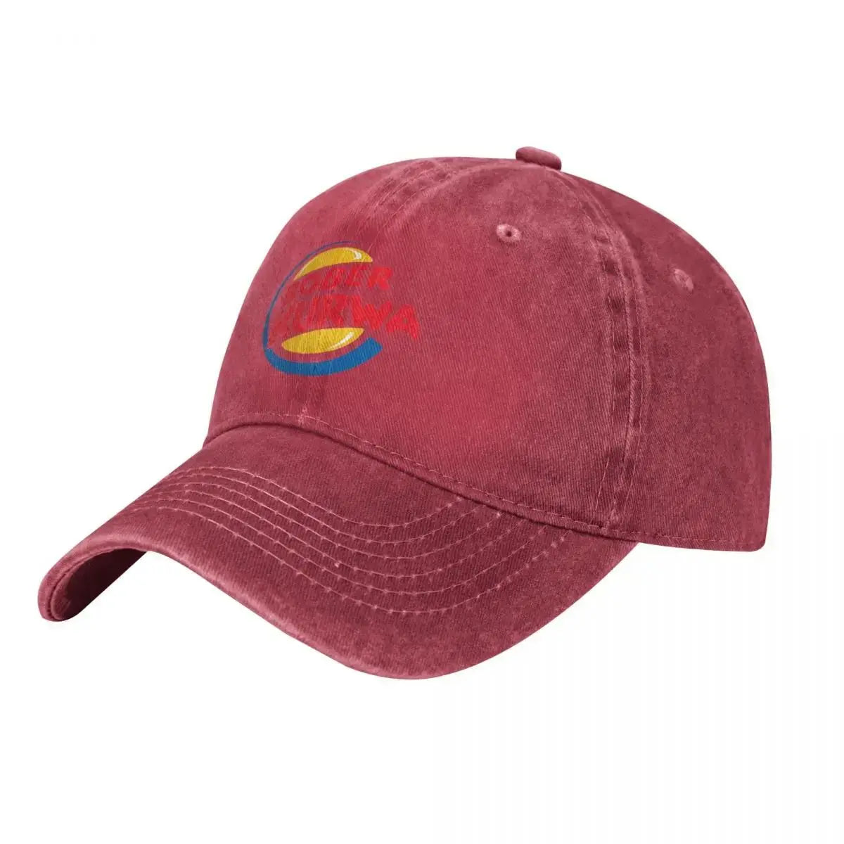 Bober Kurwa Meme Inspired Burger King Baseball Cap Distressed Denim Hats Vintage Outdoor Activities Unstructured Soft Sun Cap