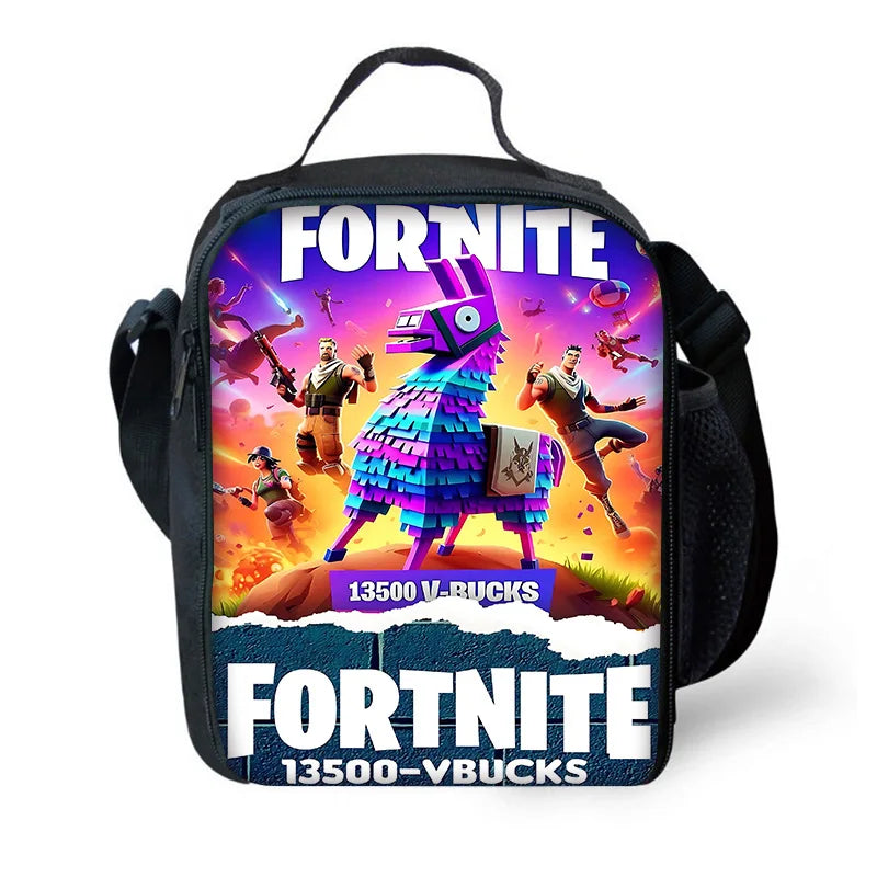 Klassisches FortniteS-Schulrucksack-Set für Kinder mit Lunchtasche und Federmäppchen, große Kapazität, für Jungen und Mädchen, ideales Geschenk