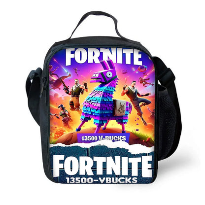 Klassisches FortniteS-Schulrucksack-Set für Kinder mit Lunchtasche und Federmäppchen, große Kapazität, für Jungen und Mädchen, ideales Geschenk