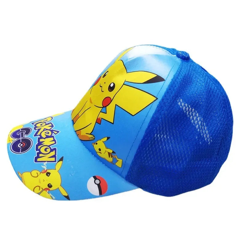 Pokemon Go Anime Figure Pikachu Polyester Baseball Cap Print Cartoon Peaked Cap Children's Dress Up Decoration Birthday Gifts