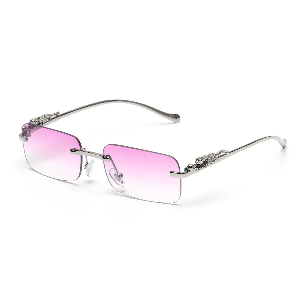 Ruiao rimless sunglasses UV400 fashion square metal glasses for men women designer man's brand sun glasses shades for outdoor