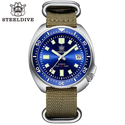 STEELDIVE SD1970 Automatic Mechanical Diver Watch Captain Willard NH35 Watches TURTLE Homage Water Resistant 200M Dive Watch Men