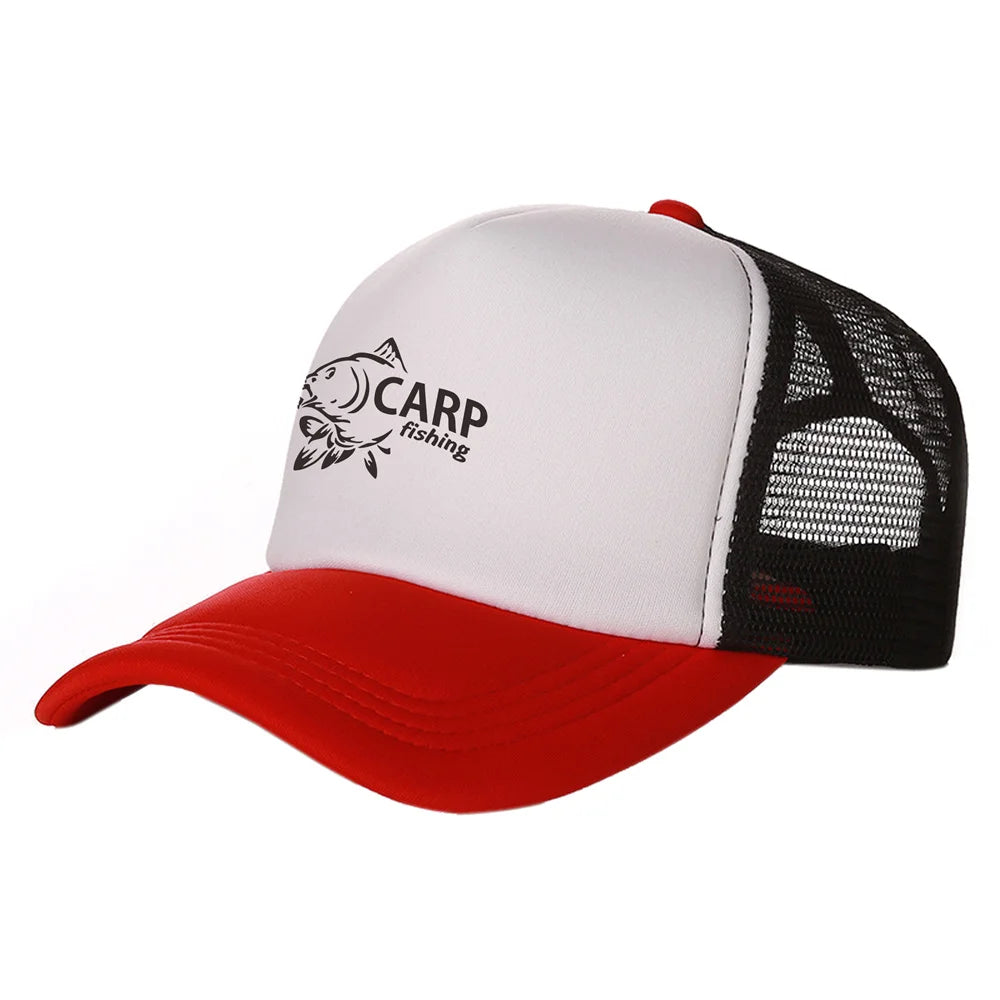 Șepci de camionagiu pentru bărbați cu imprimeu amuzant cu pește crap, șapcă de baseball pentru pescuit, șepci unisex din plasă pentru vară, model MZ-169