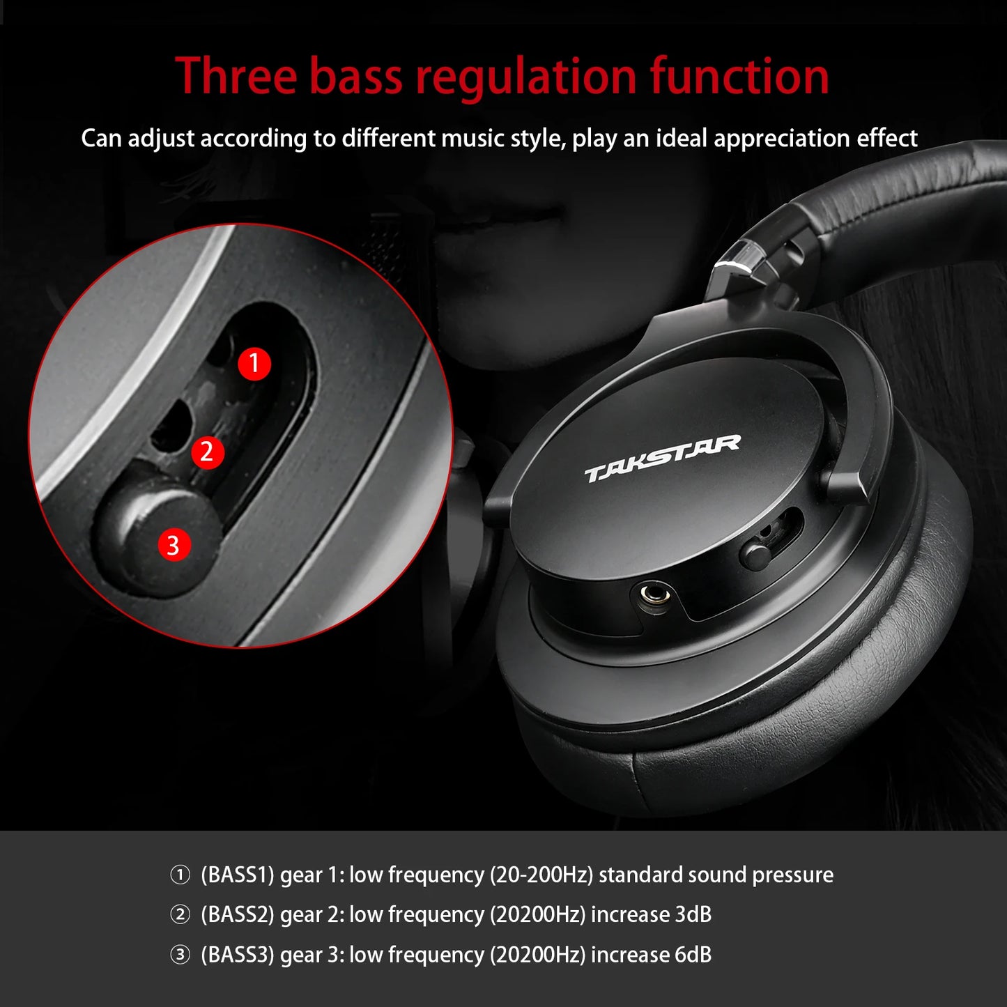 Takstar PRO82 Professional Monitor Headphones – HiFi Stereo Wired Studio Headset for Recording, Gaming & Bass Adjustable Precision Sound