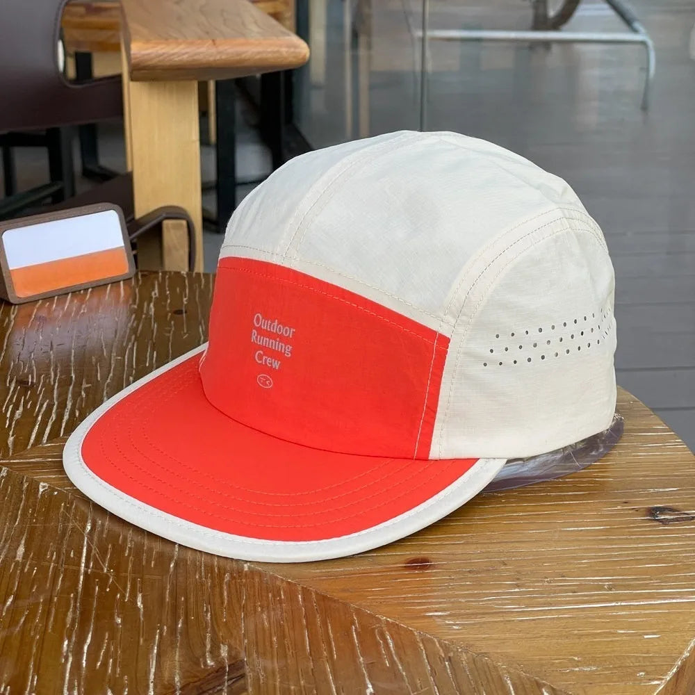 Color Block 5 Panel Baseball Cap - Embroidered Letter Quick Dry Mesh Breathable Sports Cap, Fashion Casual Lightweight Wear Hat