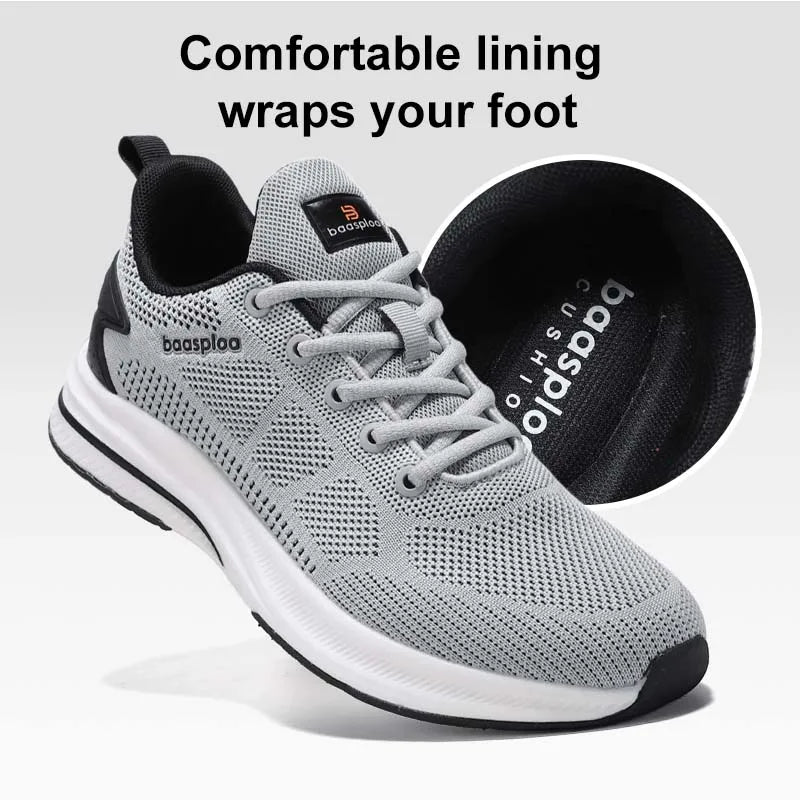 Chaussures de course Baasploa pour homme : nouvelles baskets décontractées légères en mesh, de créateur, respirantes, à lacets, pour le sport et la marche en extérieur