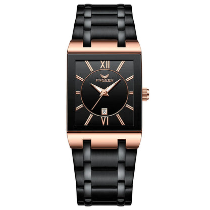 Luxuriöse BINBOND-Herrenarmbanduhr mit präzisem Quarzwerk, Leuchtzeiger, wasserdicht, automatische Datumsanzeige, aus strapazierfähigem Edelstahl, lässiger Stil.