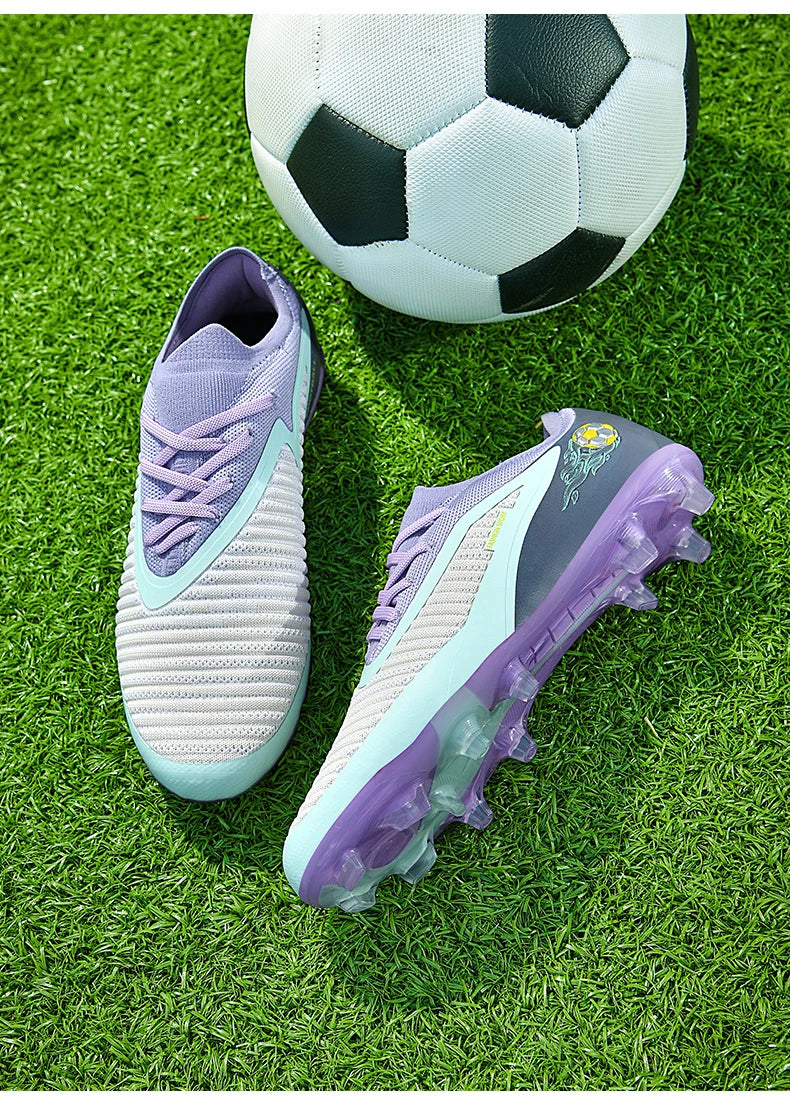 Nouvelles chaussures de football pour hommes, chaussures de sport d'extérieur, chaussures de football pour garçons, respirantes, confortables, crampons longs, chaussures d'entraînement pour adultes, antidérapantes