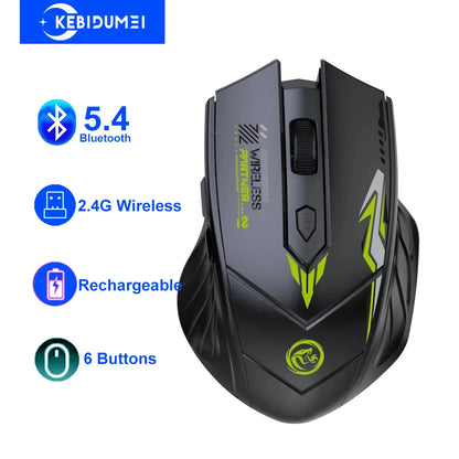 Dual-Mode Mouse Bluetooth 5.4 Mouse 6 Buttons 2.4G Wireless Mouse Rechargeable Gaming Mouse Office Mice For PC Laptop Macbook