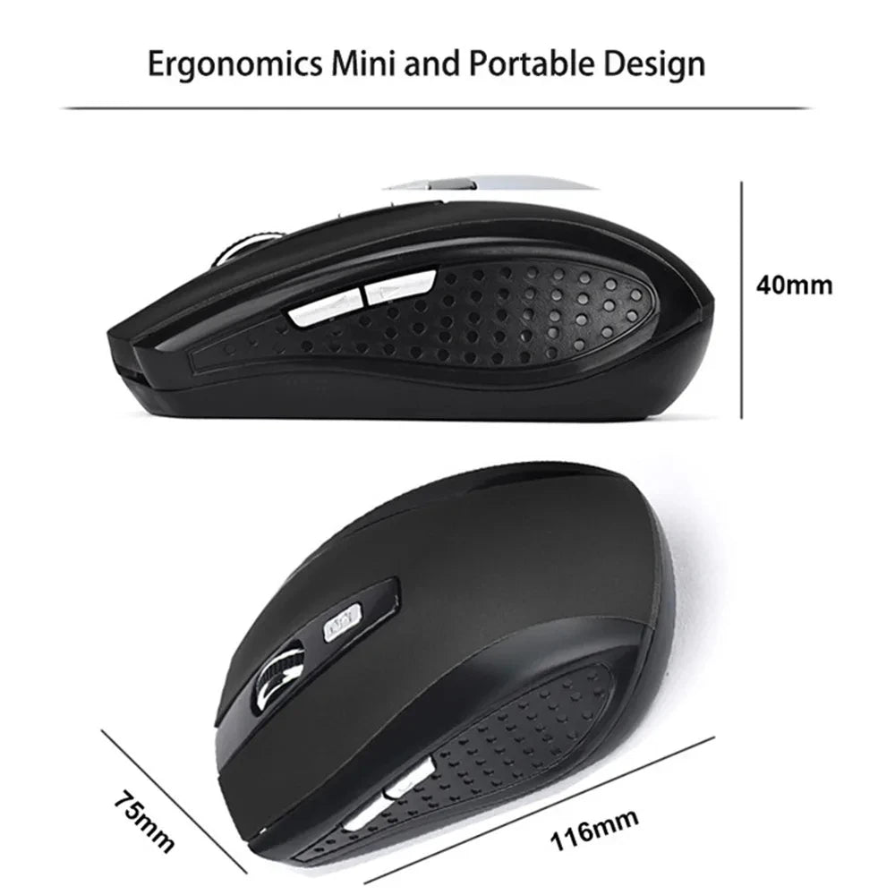 2.4G Wireless Mouse,7500 DPI,6 Buttons, 4-Ways Scroll Optical Gaming Mouse,Ergonomic Design For Desktop&Macbook PC Laptop
