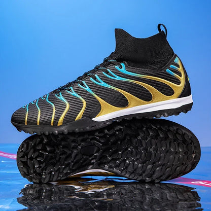 Hommes Match bottes de Football Sport entraînement longues pointes FG/TF garçons crampons chaussures de Football en plein air antidérapant intérieur Futsal confortable
