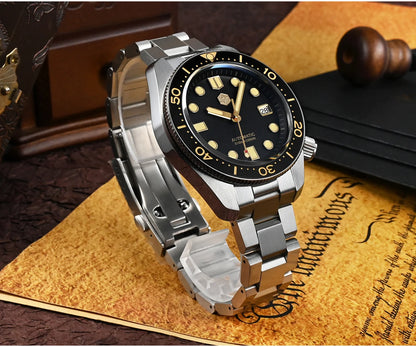 San Martin Design 44mm Men Diver Watch MM300 Sport Steel Vintage NH35 Automatic Mechanical Sapphire Waterproof 300M Lum SN0087