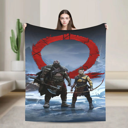 God of War Games Kratos Cartoon  Blanket Quality Soft  Bedding Throws Winter Travel Office Home Decor Aesthetic Bedspread
