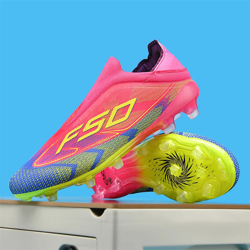 Nouvelles chaussures de football pour hommes, idéales pour les matchs en salle, chaussures de football légères et très vendues, crampons de haute qualité pour terrain en herbe, baskets mi-hautes antidérapantes pour l'ex