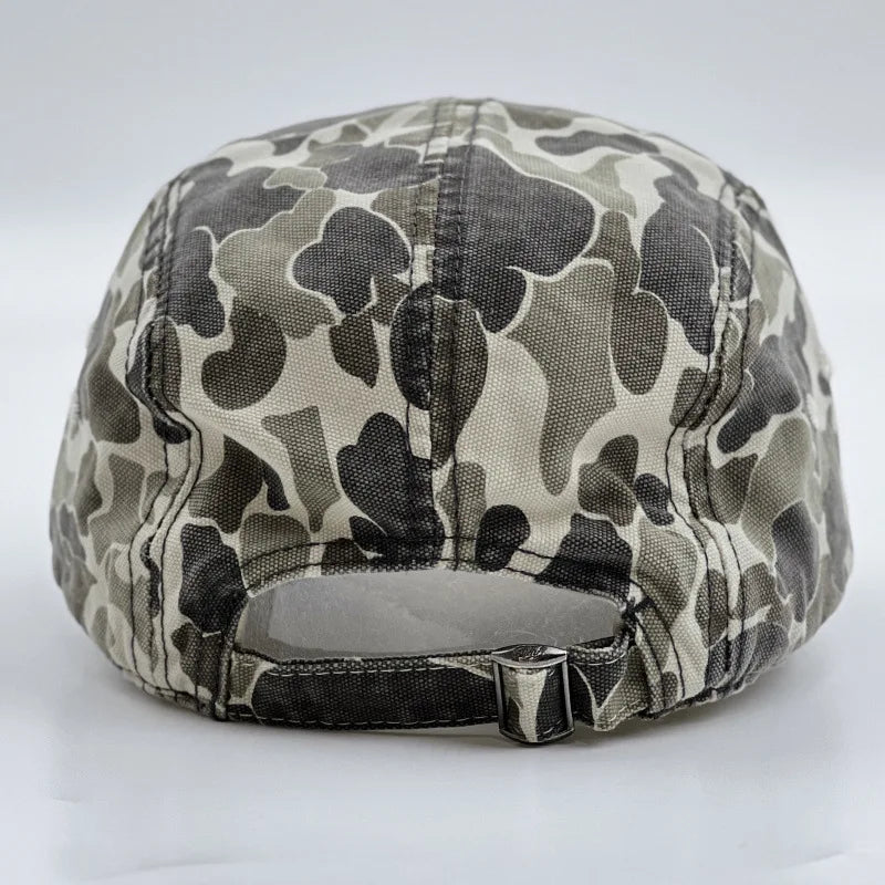 American Retro Camouflage 5-Panel Baseball Cap Female Functional Wind Korean Wide-brimmed Sports Fashion Hip-hop Couple Cap