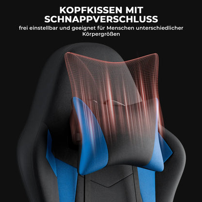 Ergonomic Gaming Chair with Lumbar Support, Adjustable Headrest, Footrest, Height Adjustable Office Gaming Chair for Adults