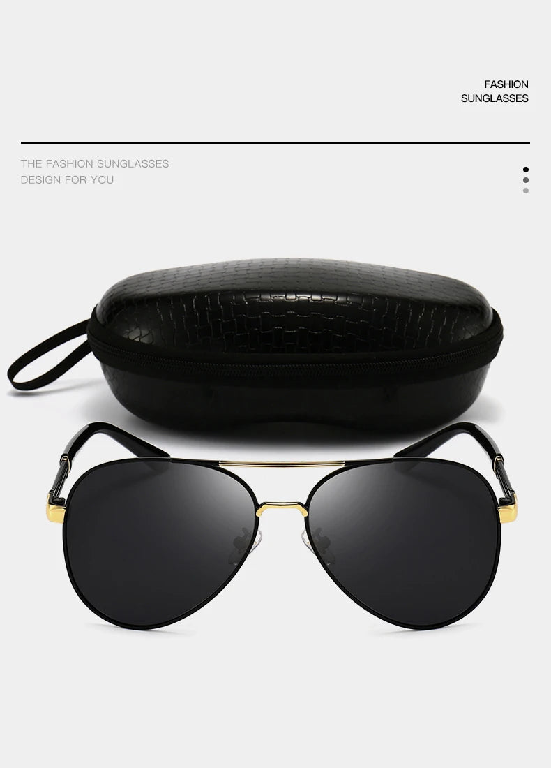 Classic Big Pilot Sunglasses Men Women Luxury Metal Black Aviation Sun Glasses Male Fashion Driving Vacation Shades UV400 Goggle