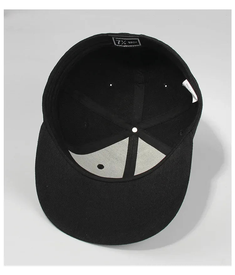 Vergrößert, vertieft, XxxxL, 65 cm, Snapback-Kappe, vollständig geschlossen, für Männer und Frauen, flache Krempe, Hip-Hop-Kappe, passgenau, Sommer-Baseballkappe, Snapback