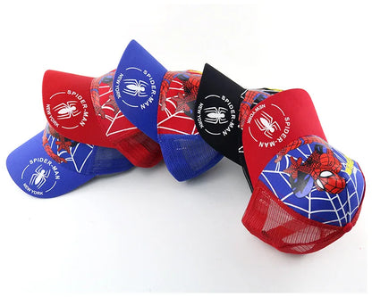 Marvel Anime Figure Spider-Man Cartoon Baseball Cap Cotton Polyester Peaked Cap Boy Girl Headwear Accessories Kids Birthday Gift