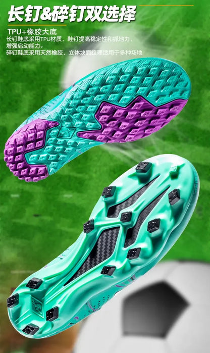 Oversized-Fußballschuhe für Jugendliche und Kinder, komfortables flexibles Design, stabile rutschhemmende Performance für Outdoor-Feldsportarten