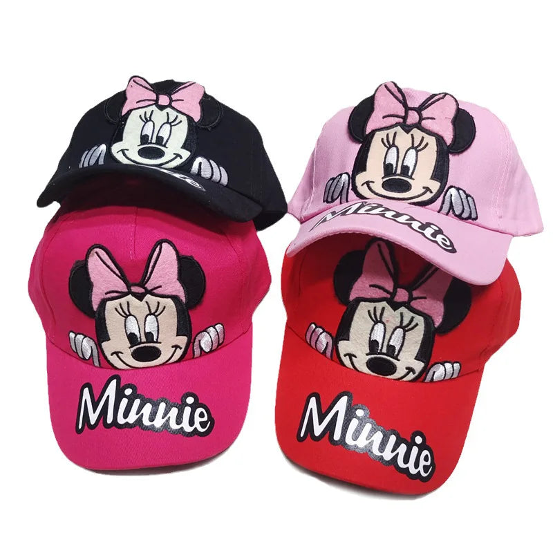Disney Minnie Mickey Anime Peripheral Cotton Polyester Baseball Cap Figure Cartoon Peaked Cap Dress Up Kid's Birthday Gifts