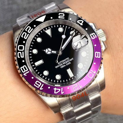 Reloj automático para hombre Miyota8215 resistente al agua 200m, reloj de buceo 40mm, movimiento mecánico, luminoso, correa Jubilee y hebilla Glide Lock