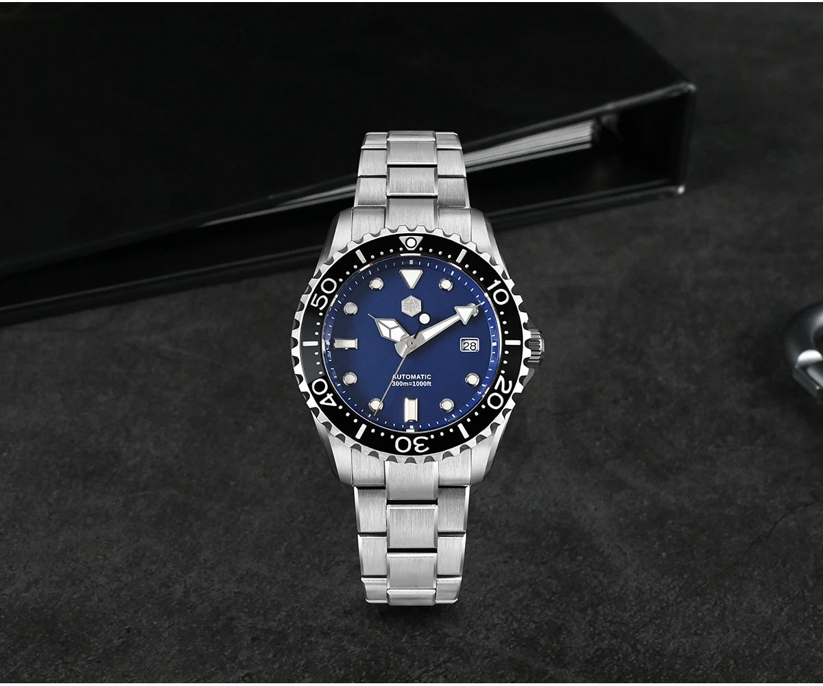 San Martin New 40-44mm Luxury Men's Diver Watch Classic High Quality NH35 YN55 Automatic Mechanical Sapphire BGW-X1 20Bar SN0009