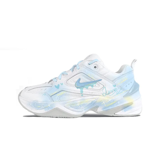 Skräddarsydda sneakers Nike M2K Tekno Dreamy Island Fresh Handmålade låga retro-löparsneakers för damer