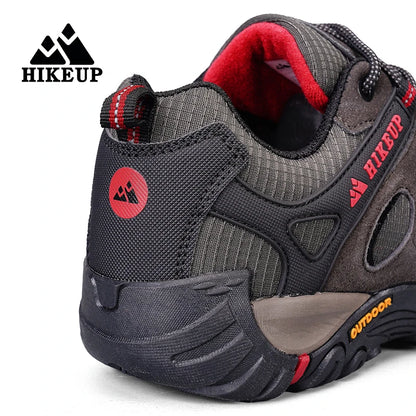 HIKEUP Hiking Shoes Mens Winter Climbing Trekking Sneakers for Men Leather Breathable Outdoor Anti-skid Sports Work Man Shoes