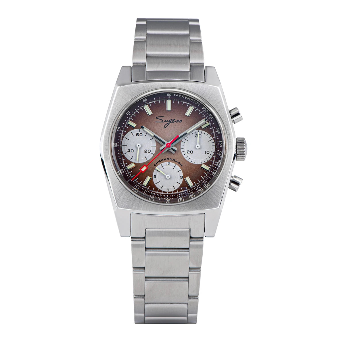 Sugess S419 Series 37mm Original Swanneck Movement Chronograph Master Mens Watch Mechanical Wristwatch Dome Sapphire Crystal New