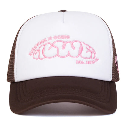 Unisex EVERYONE IS GOING Bogstavbroderi Baseball-netkasketter Forår/sommer Udendørs Justerbare fritidskasketter Dad Hat Solbeskyttelseskasket