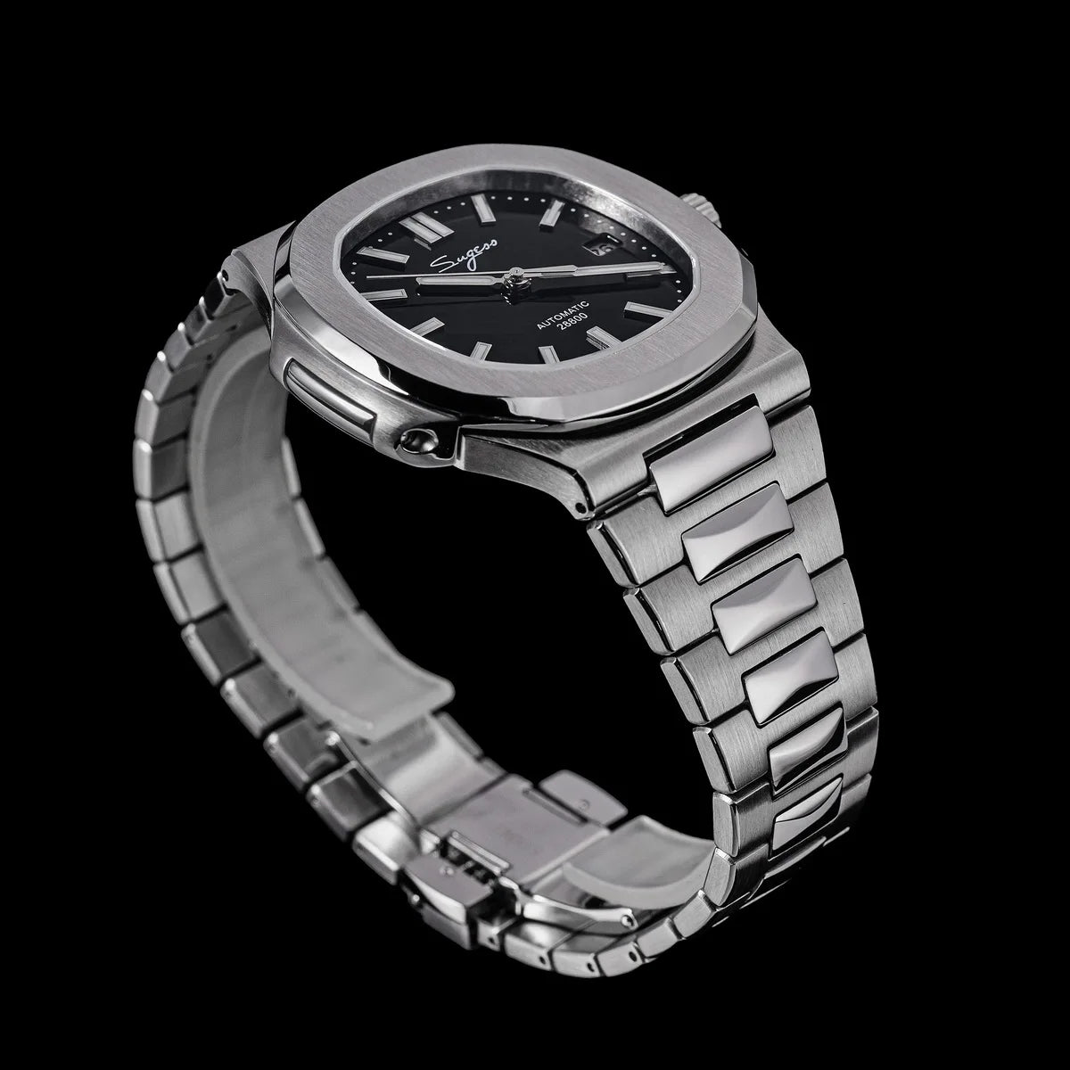 Reloj de hombre Sugess automático mecánico, movimiento Miyota 9015, esfera MOP, luminoso, resistente al agua 5bar, brazalete de lujo S466