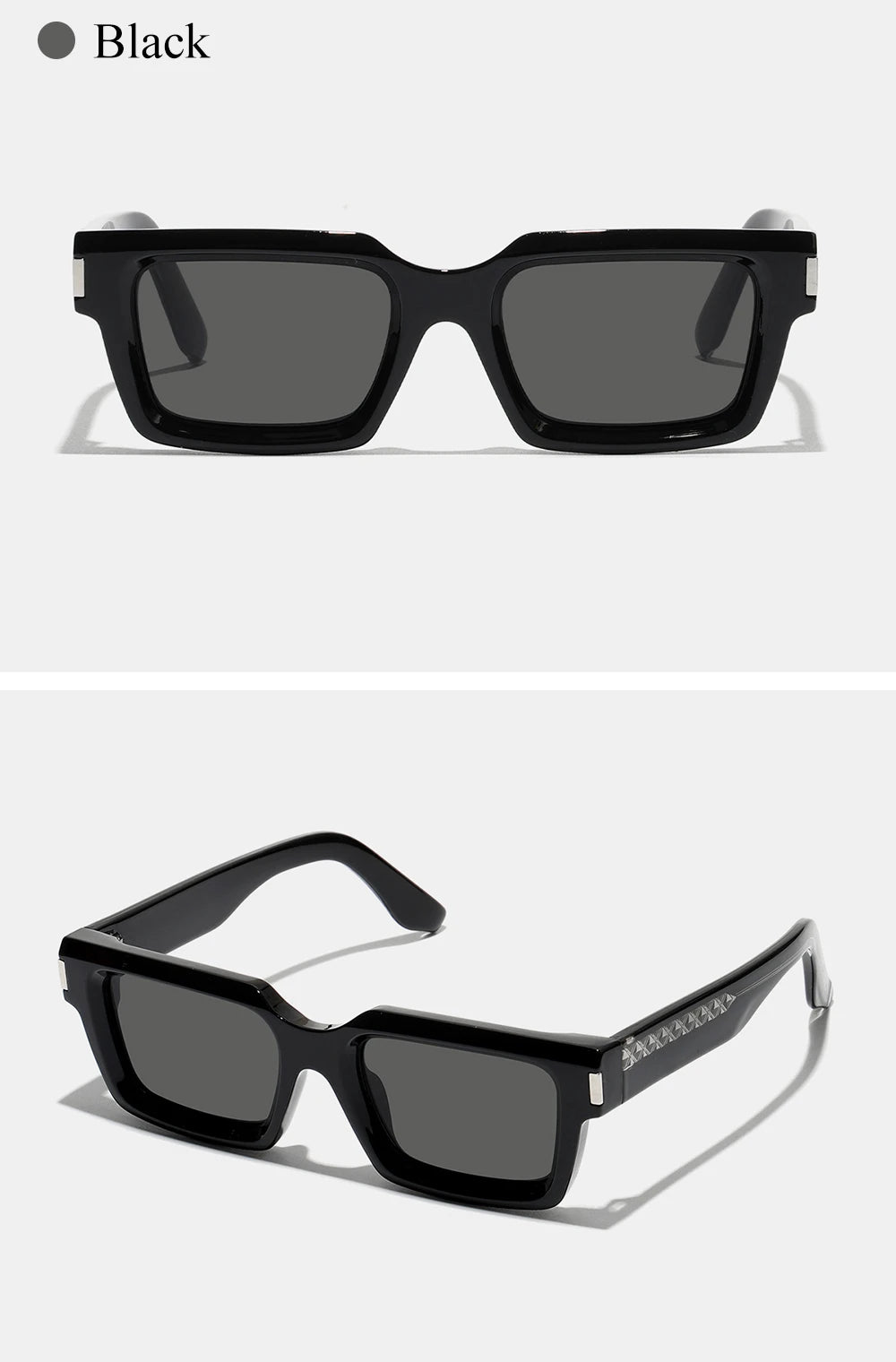 Ruiao 2026 retro black designer sunglasses vintage for women luxury square rectangular man UV400 Propionate insert pin eyewear