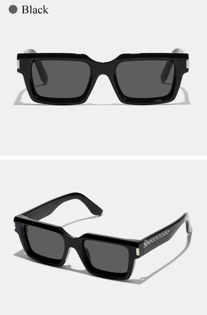 Ruiao 2026 retro black designer sunglasses vintage for women luxury square rectangular man UV400 Propionate insert pin eyewear
