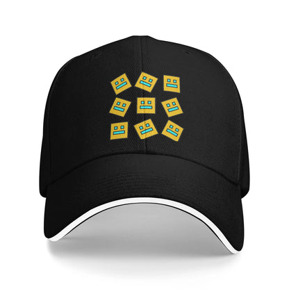 Geometry Game Dash Baseballkasket Casual Ublokeret Niveau Sandwich-hat til mænd og kvinder Åndbart hovedbeklædning til aktiviteter