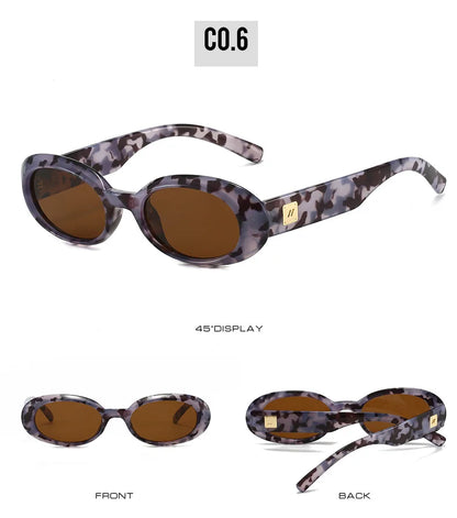 Classic Oval Sunglasses Women Men New Thick Frame Party Sunglasses Hip Hop Cool Luxury Designer Brand Eyeglasses UV400 Eyewear