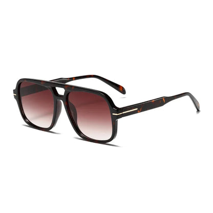 3507 Double Bridge Square Fashion Sunglasses - UV400 Vintage Pilot Style Shades, Retro Classic Sun Glasses for Men Women 411240