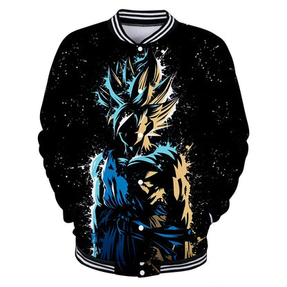 New Japanese Anime Dragon Ball Z Varsity Jacket Autumn Casual Sweatshirt Hoodie Coat Jacket Brand Baseball Jacket