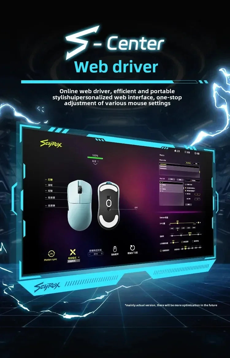SCYROX V6 neporézna bezdrôtová esports myš 40g 750IPS s 8k prijímačom, rýchlou odozvou 3950, vysokokvalitná 8KHz herná myš