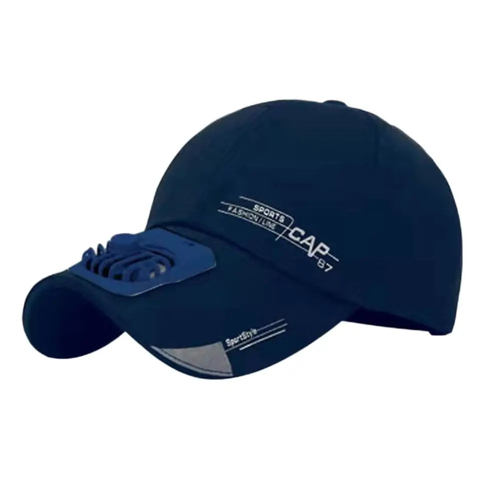 Kasket med ventilator Sommer USB-opladelig køleventilator Baseballkasket Udendørs golf solbeskyttelse 2 hastigheder Justerbar kasket med skygge Vandrekasket med ventilator